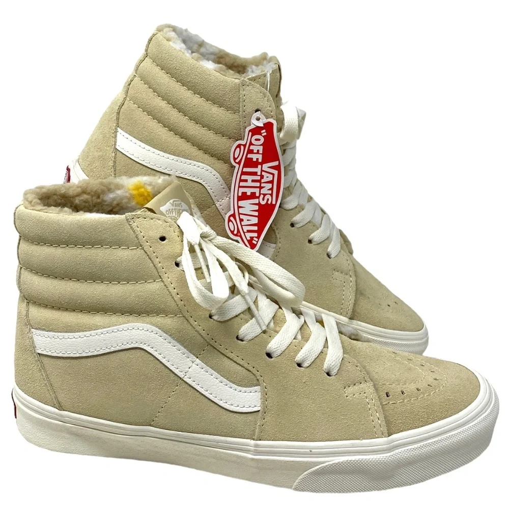 VANS Sk8-Hi Cozy Hug Biscotti Shoes Suede Sneakers Casual Women Size VN0A7Q5NBVV